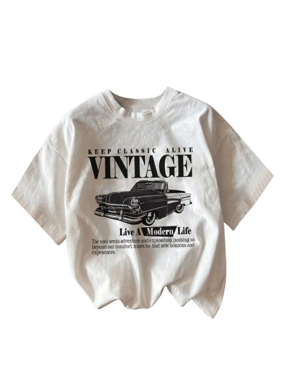 Women's Graphic Letter Tee Crew Neck Trendy Summer Vintage T Shirt
